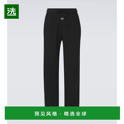 1h可退 香港直邮Vilebrequin 男士 Pacha 亚麻阔腿裤 black黑色