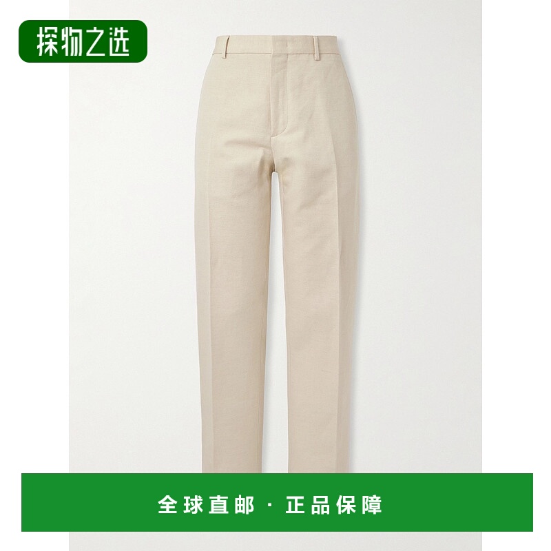 香港直邮Loro Piana 诺悠翩雅 男士 Cedric 锥形棉麻混纺帆布裤子