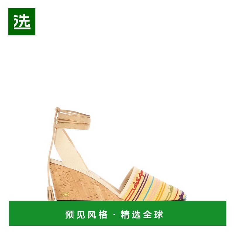 valentino 华伦天奴 女士 多色布织坡跟鞋 7W2S0MK1HLD