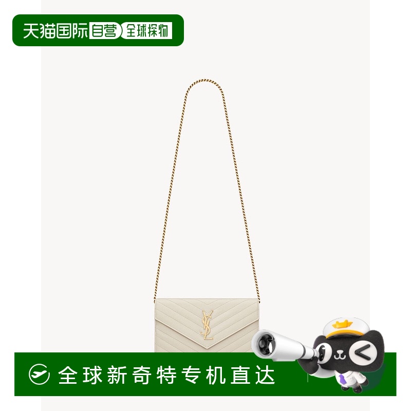 欧洲直邮YSL(圣罗兰)24年上新CASSANDRE 经典粒纹皮革链条钱包