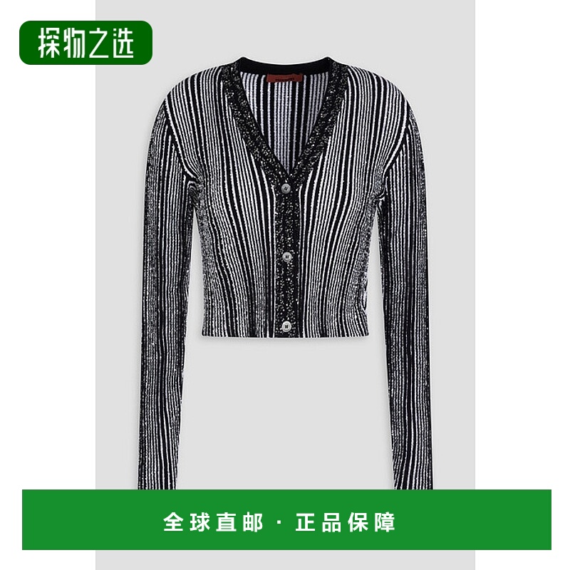 香港直邮MISSONI 米索尼 女士 短款珠片精饰罗纹针织针织开衫 DS2