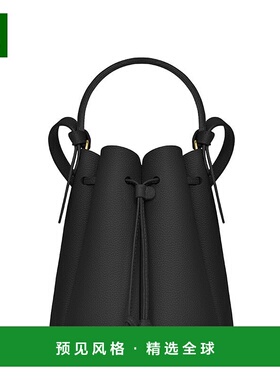 欧洲直邮POLENE Numéro Huit Mini黑色荔枝纹小牛皮迷你水桶