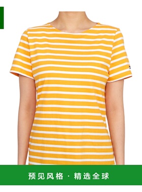 香港直邮SAINT JAMES 女士T恤 8414L6 SS2023 黄色 圆领条纹T恤
