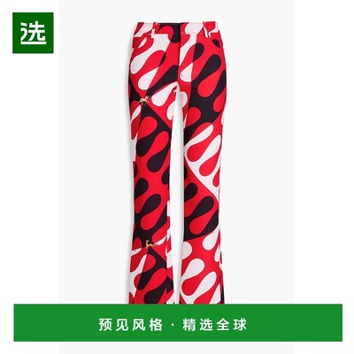 1h可退 香港直邮Emilio Pucci 璞琪 女士 印花绉纱小喇叭裤 3URT7