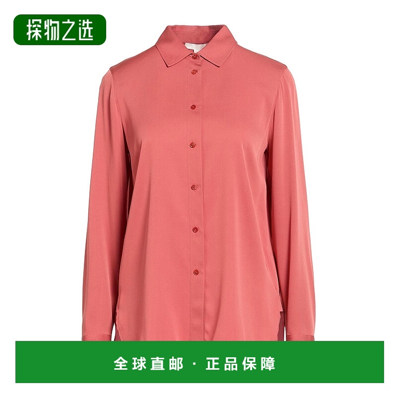 香港直邮VINCE 女士 Blouses 纯色衬衫 brown棕色 舒适时尚