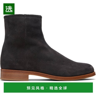 1h可退 香港直邮Common Projects 男士 黑色 Suede Zipper 踝靴 A