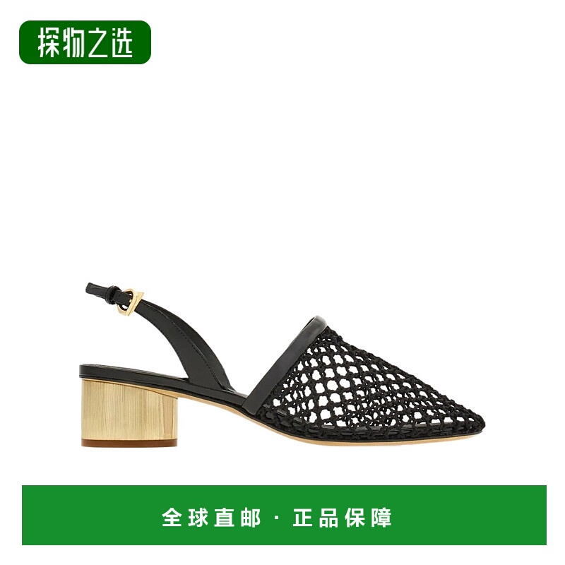 香港直邮Salvatore Ferragamo 网布露跟鞋 01J672