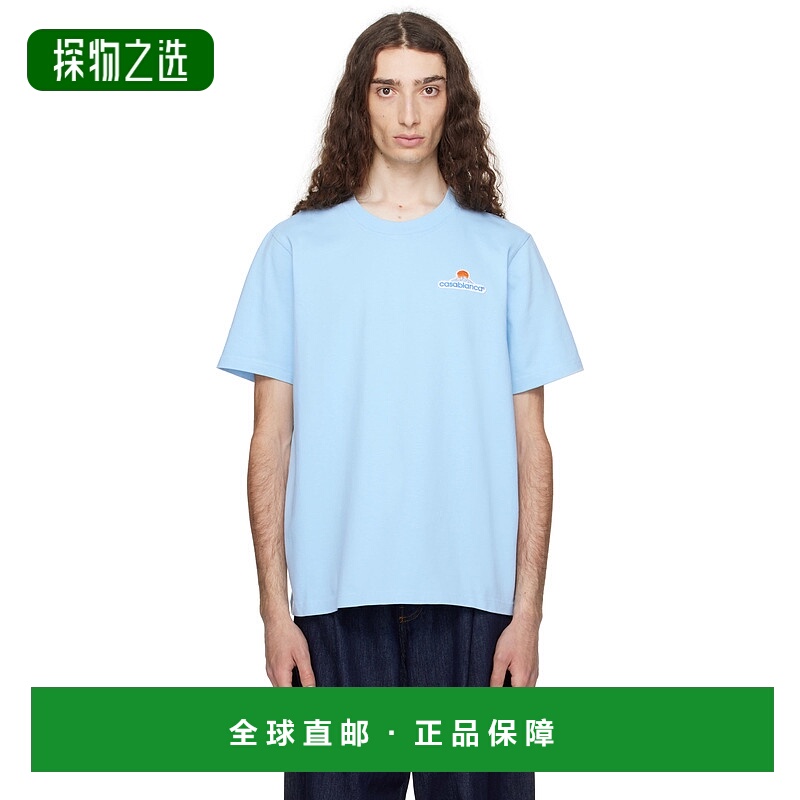 1h可退 香港直邮Casablanca 男士 蓝色 Montagne Patch T 恤 MPF2