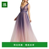 美国直邮 修身 MAC DUGGAL女士连衣裙 V领无袖 时尚 优雅自然女