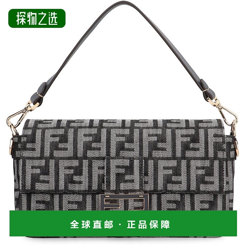 香港直邮Fendi 芬迪 女士 Baguette FF 提花肩包 8BR600AYB7