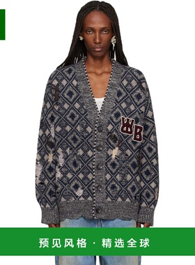 1h可退 香港直邮Wales Bonner 女士 灰色 The Sibling 开衫 UA25K