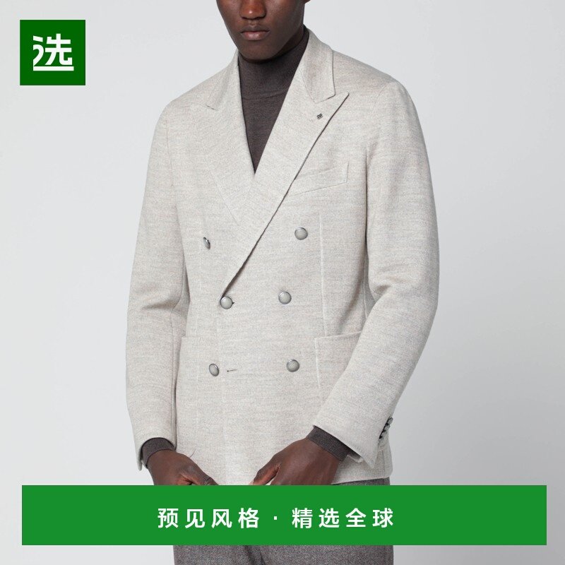 1h可退 香港直邮Tagliatore 男士 浅褐色双排扣羊毛混纺夹克 1SMJ,男装,商务正装西服,淘宝优惠券,粉丝福利购,淘宝优惠卷