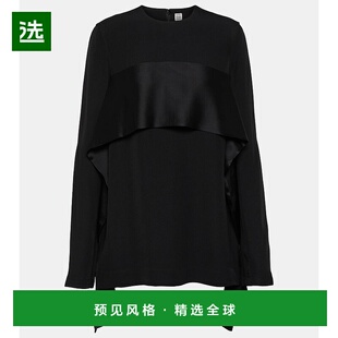 香港直邮TOTÊME black黑色 女士 绸缎边上衣 舒适 crêpe 1h可退