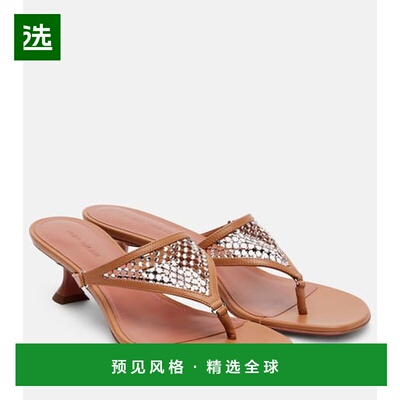 1h可退 香港直邮Amina Muaddi 女士 Cameron 45 精饰人字拖