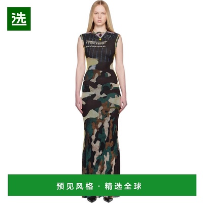 1h可退 香港直邮Ottolinger 女士 多色 Camo Mesh 连衣裙 1015003