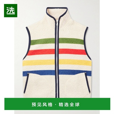 1h可退 drakes 男士 条纹羊毛混纺抓绒马甲 DR2A5L245870