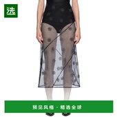 美国直邮 女装 Simone 1h可退 Rocha 黑色螺旋裙 半身裙 242405