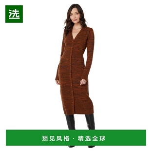 1h可退 【美国直邮】joie/巧儿宜女士连衣裙V领长袖中长款修身时