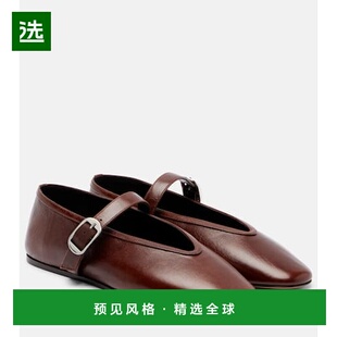 1h可退 香港直邮Le Monde Beryl 女士 Stella 皮质玛丽珍平底鞋