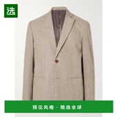 人字纹羊毛有机棉混纺西装 1h可退 Timo 10001 香港直邮Nn07 男士