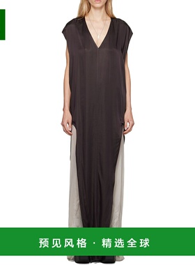 香港直邮Rick Owens 开叉V领连衣裙 RP02D3504SCH78长裙