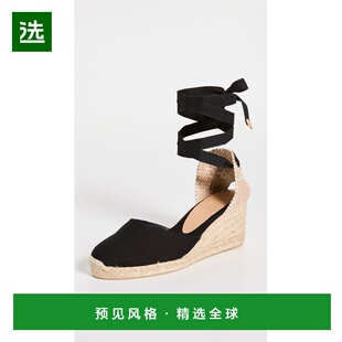 1h可退 香港直邮CastaÑer 女士 Carina 中坡跟帆布麻底鞋