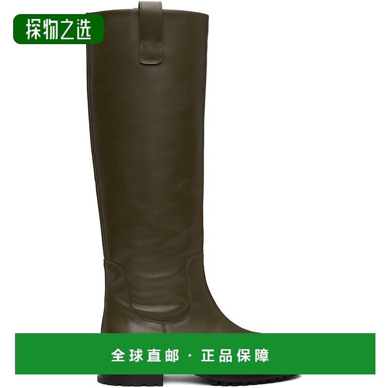 香港直邮aeyde 女士 卡其色 Henry Leather 高筒靴 A11KB02410020