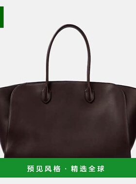 1h可退 香港直邮The Row 女士 Marlo 大号皮革手提包 brown棕色