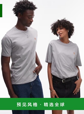 1h可退 香港直邮Dickies 迪凯斯 女士 mapleton 水洗浅灰色T恤