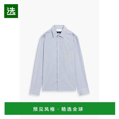 1h可退 香港直邮rag bone 瑞格布恩 男士 Dalton 条纹棉混纺府绸