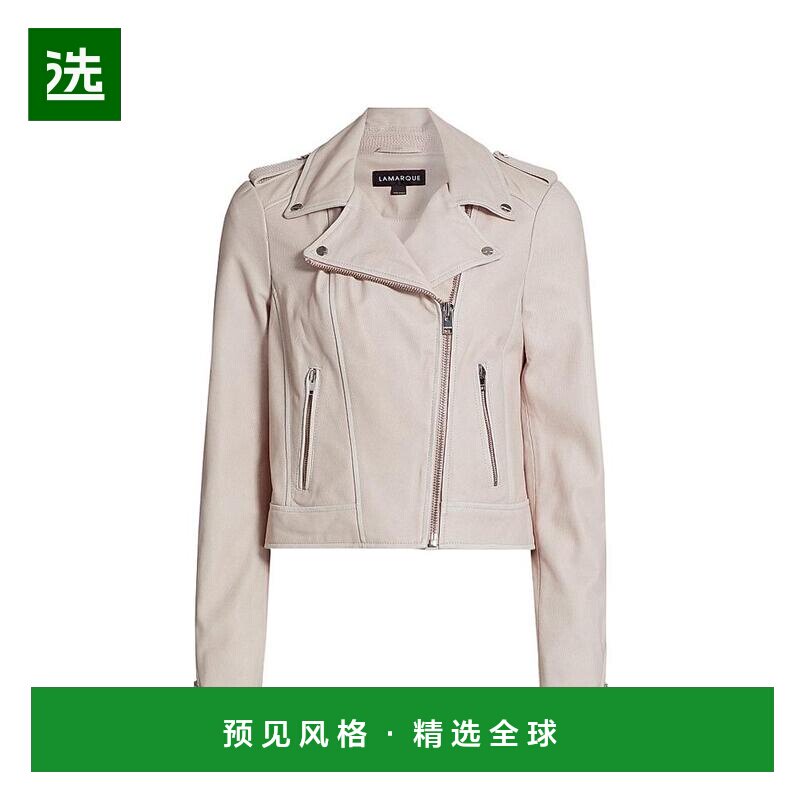 1h可退 【美国直邮】lamarque 女士 皮质外套皮衣夹克西装皮夹克