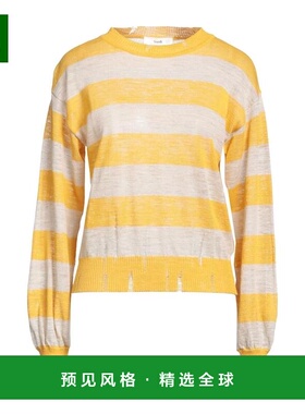 1h可退 【美国直邮】SUOLI女士毛衣长袖圆领针织连帽条纹女装  高