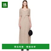 香港直邮Lauren Manoogian 女士 1h可退 驼色结饰连衣裙 AW25D257