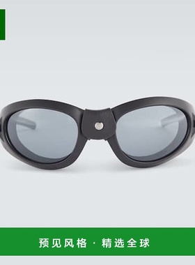 1h可退 香港直邮armani 阿玛尼 男士 圆形太阳眼镜 black黑色 舒