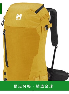 欧洲直邮Millet24新款 黄色聚酯纤维可调节胸带拉链闭合双肩觅乐