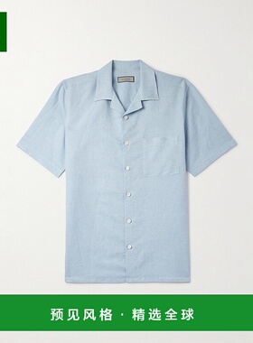 1h可退 香港直邮Canali 康钠丽 男士 亚麻棉混纺衬衫 GL03647CSM3