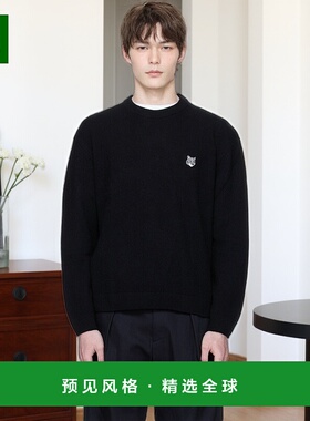 1h可退 香港直邮MAISON KITSUNE 男士 黑色 Fox Head Lambswool C