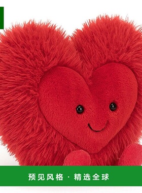 欧洲直邮Jellycat 红色涤纶Amuseable 美丽的心  大号玩偶趣味