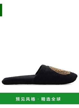 香港直邮Versace 黑徽标图案拖鞋 ZSLB00009ZCOSP132Z7011