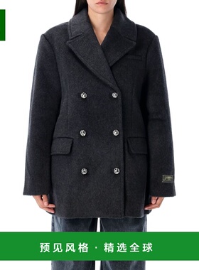 香港直邮GANNI 女士外套 W05676869252 AW2025 黑色 Double wool