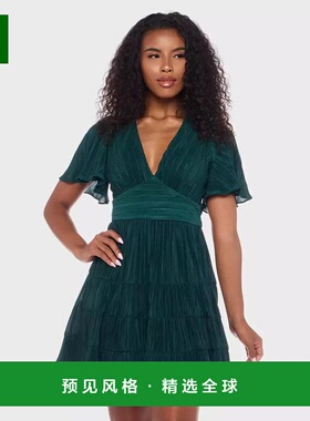 1h可退 【美国直邮】B Darlin 女士精品连衣裙 迷你裙 荷叶袖 高