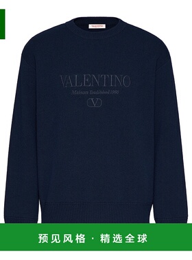 香港直邮Valentino 刺绣圆领羊毛针织衫 5V3KC30AACF华伦天奴长袖