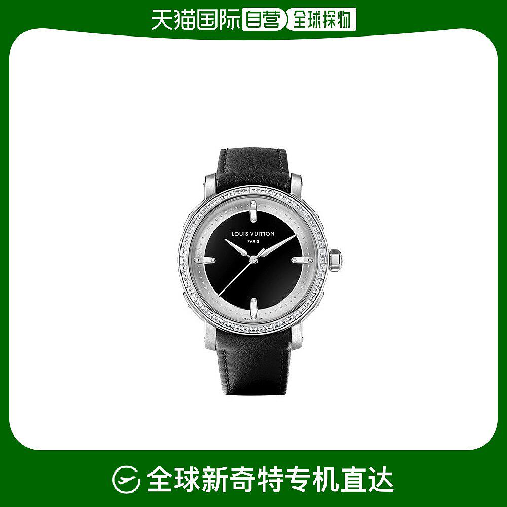 欧洲直邮lv/路易威登 男女款黑色牛皮表带黑色钻石表盘自动腕表40