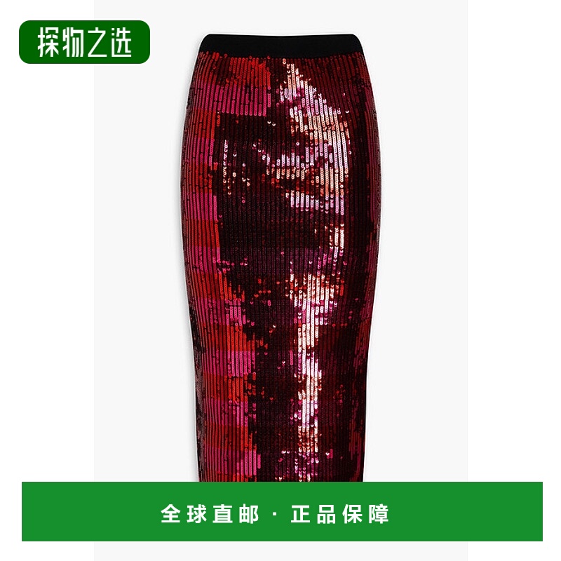 香港直邮CAROLINA HERRERA 女士 珠片羊毛中长半身裙 F2212E301KS