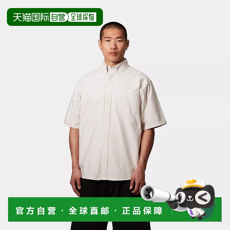 自营欧洲直邮Carhartt Wip 男士米色棉短袖衬衫
