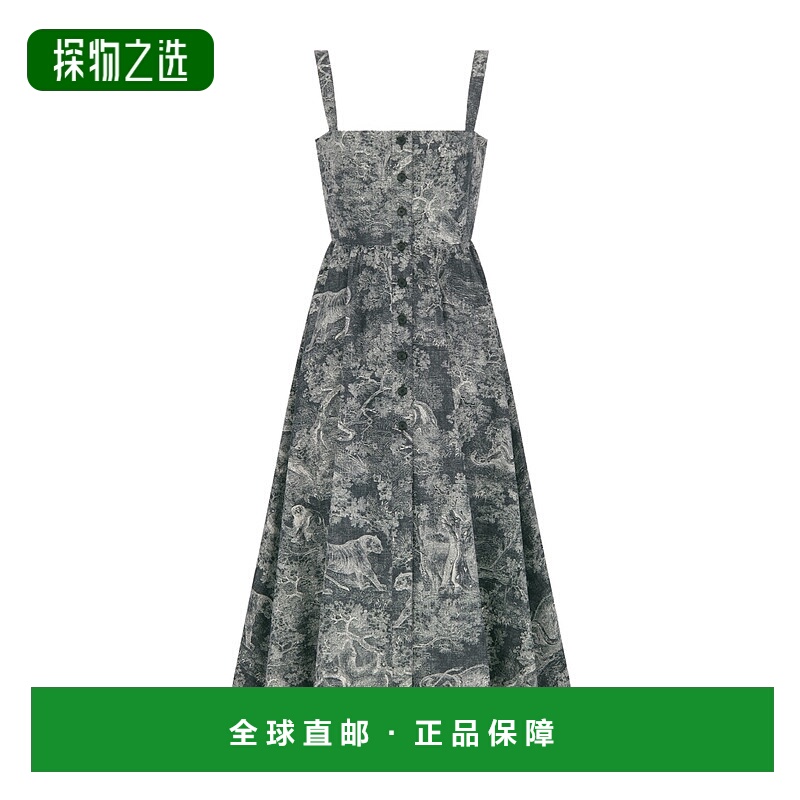 香港直邮Dior Dioriviera 中长款喇叭形连衣裙 441D57A3327