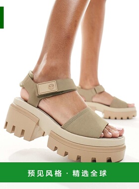 香港直邮Timberland 天伯伦 女士 Everleigh 防水台石头色凉鞋