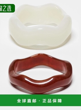 香港直邮ASOS 女士 树脂波浪设计手镯(两件套) colorful花色 舒适