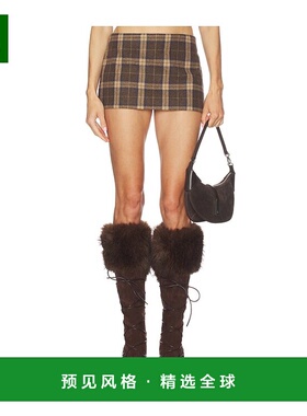 1h可退 香港直邮Danielle Guizio 女士 格纹迷你半身裙 F25315W11