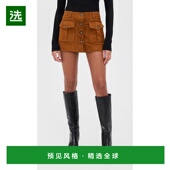 舒适时尚 1h可退 女士 绒面革迷你半身裙 香港直邮THE GARMENT